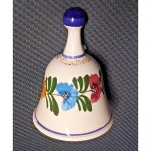 Tourist VILLAJOYOSA  SOUVENIR Dinner Bell ceramic porcelain floral hand-painted